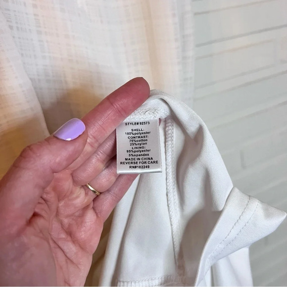 Skies are Blue Ivory Crossback Lace Floral Flowy Dress, Women’s Size Large - Picture 8 of 9